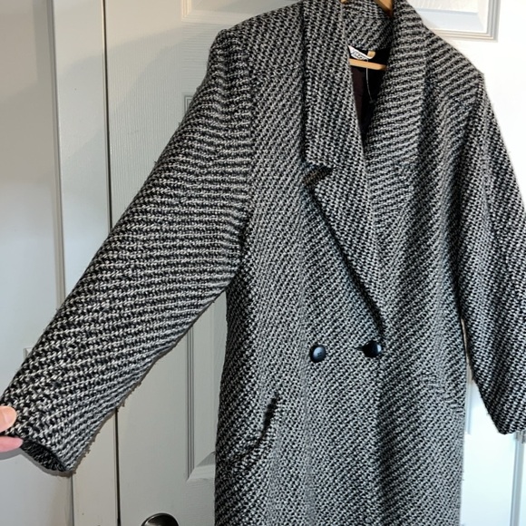 Xception Vintage Canadian made oversized L XL wool blend coat tweed - Picture 5 of 16